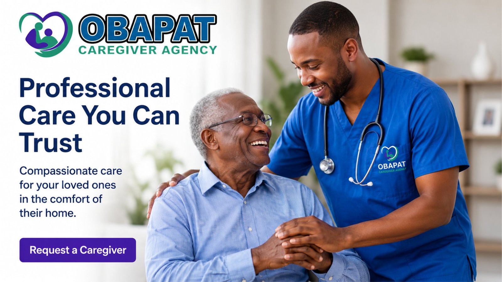Caregiver assisting a client