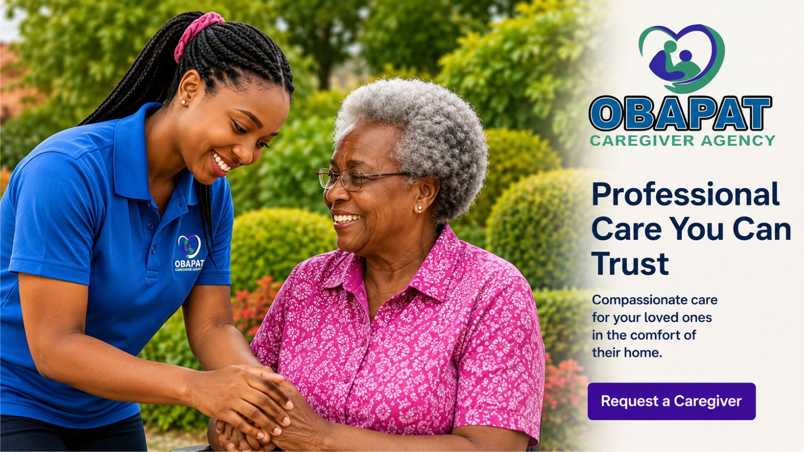Professional caregiver supporting a client